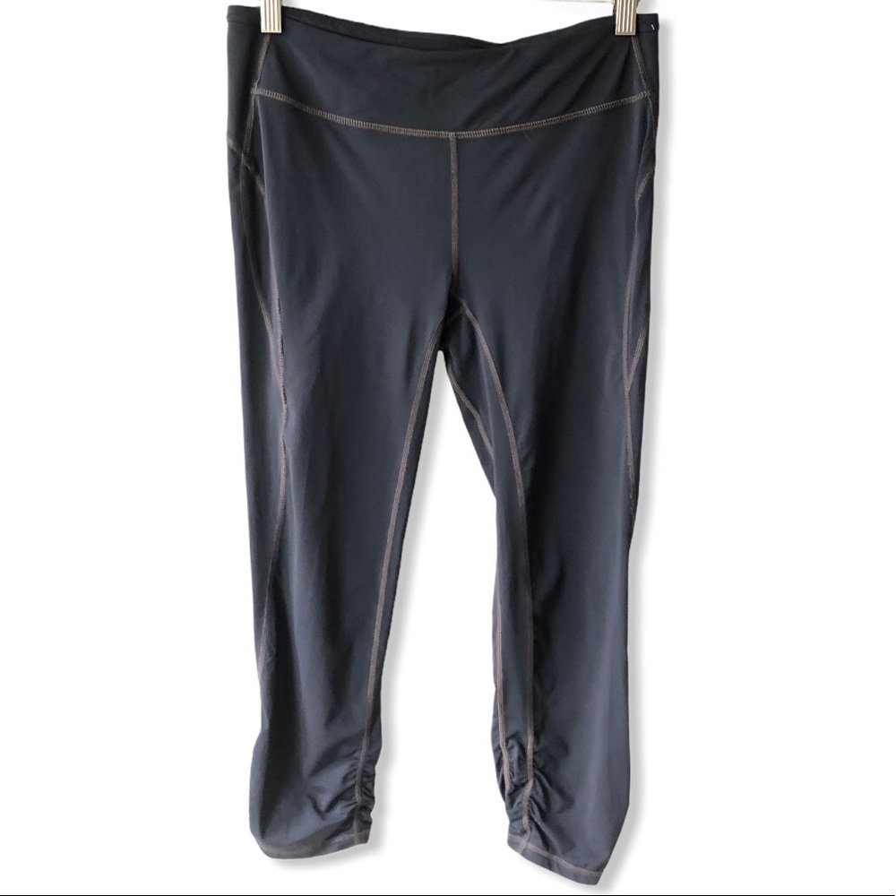 Gap Fit Rouched Cropped Athletic Leggings Black